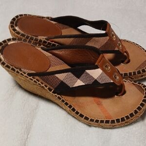 Brown Sandals with Woven Straps and Flat Sole